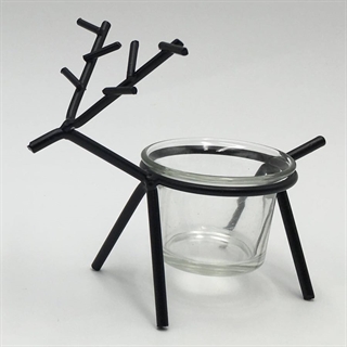 Rensdyr lysestage - Sort